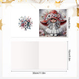 6pcs Diamond Art Painting Set Greeting Card, Big Eyes Curly Hair Sunflower 5D DIY Special Shape Diamond Greeting Card Creative Gifts, Christmas Thanksgiving Greeting Card Congratulation