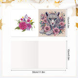 6 pcs Diamond Art Painted Greeting Card, Butterfly Flower Bush Owl 5D DIY Special Shape Diamond Card Creative Gift, Christmas Thanksgiving Greeting Card Congratulation