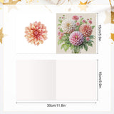 6pcs Diamond Art Painting Kit Greeting Card, Peony Flower 5D DIY Special Shape Diamond Greeting Card Creative Gifts, Christmas Thanksgiving Greeting Card Congratulation