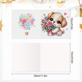 6 pcs Diamond Art Painting Greeting Card, Love Puppy 5D DIY Special Shape Diamond Card Creative Gifts, Christmas Thanksgiving Greeting Card Congratulation