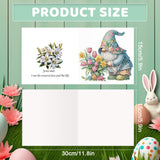 6pcs Diamond Art Painting Kit Greeting Card, Gnome 5D DIY Diamond Handmade Holiday Greeting Card with Envelope, Christmas Gift Congratulation