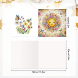 6pcs Diamond Art Painting Set Greeting Card, Happy Sun 5D DIY Special Shape Diamond Greeting Card Creative Gifts, Christmas Thanksgiving Greeting Card Congratulation