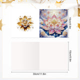6pcs Diamond Art Painting Kit Greeting Card, Rainbow Lotus 5D DIY Special Shape Diamond Greeting Card Creative Gifts, Christmas Thanksgiving Greeting Card Congratulation