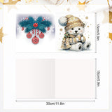 6 pcs Diamond Art Painted Greeting Card, Chocolate Cake 5D DIY Special Shape Diamond Card Creative Gifts, Christmas Thanksgiving Greeting Card Congratulation