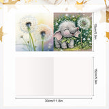 6pcs Diamond Art Painting Kit Greeting Card, Little Elephant Dandelion 5D DIY Special Shape Diamond Greeting Card Creative Gifts, Christmas Thanksgiving Greeting Card Congratulation