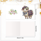 6pcs Diamond Art Painting Set Greeting Card, Winter Goat 5D DIY Special Shape Diamond Greeting Card Creative Gifts, Christmas Thanksgiving Greeting Card Congratulation