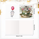 6 pcs Diamond Art Painting Kit Greeting Card, Flower Calf Fine Glitter Greeting Card Gift 5D DIY Special Shape Diamond Card Creative Gift, Holiday Gift Congratulation