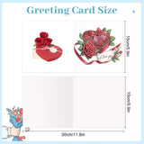 6pcs Diamond Painting Kit Greeting Card, Love Red Rose 5D DIY Diamond Handmade Holiday Greeting Card with Envelope, Christmas Gift Congratulation