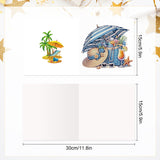 6pcs Diamond Painting Kit Greeting Card, Summer Cool 5D DIY Diamond Handmade Holiday Greeting Card with Envelope, Christmas Gift Congratulation