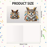 6pcs Diamond Art Painting Kit Greeting Card, Handsome Owl 5D DIY Special Shape Diamond Greeting Card Creative Gifts, Christmas Thanksgiving Day Greeting Card Congratulation