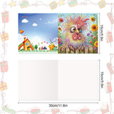 8 pcs Diamond Art Painted Greeting Card, Birdie 5D DIY Special Shape Diamond Card Creative Gifts, Christmas Thanksgiving Greeting Card Congratulation