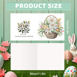 6pcs Diamond Art Painting Kit Greeting Card, Flower Basket 5D DIY Diamond Handmade Holiday Greeting Card with Envelope, Christmas Gift Congratulation