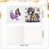 6 pcs Diamond Art Painted Greeting Card, Pegasus 5D DIY Special Shape Diamond Card Creative Gifts, Christmas Thanksgiving Greeting Card Congratulation