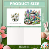 6pcs Diamond Art Painting Kit Greeting Card, Hat Bunny 5D DIY Diamond Handmade Holiday Greeting Card with Envelope, Christmas Gift Congratulation