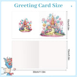 6pcs Diamond Painting Kit Greeting Card, Castle Balloon 5D DIY Diamond Handmade Holiday Greeting Card with Envelope, Christmas Gift Congratulation