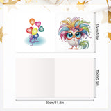 6pcs Diamond Art Painting Kit Greeting Card, Rainbow Colour Big Eye Chick 5D DIY Special Shape Diamond Greeting Card Creative Gift, Christmas Thanksgiving Greeting Card Congratulation