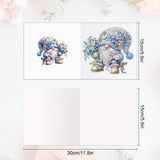 6pcs Diamond Painting Kit Greeting Card, Flower Gnome 5D DIY Diamond Handmade Holiday Greeting Card with Envelope, Christmas Gift Congratulation