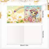 6pcs Diamond Art Painting Kit Greeting Card, Bee in the Sea of Flowers 5D DIY Special Shape Diamond Greeting Card Creative Gifts, Christmas Thanksgiving Greeting Card Congratulation