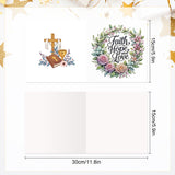 6pcs Diamond Painting Kit Greeting Card, Cross Flower 5D DIY Diamond Handmade Holiday Greeting Card with Envelope, Christmas Gift Congratulations