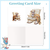 6pcs Diamond Painting Kit Greeting Card, Sofa Puppy 5D DIY Diamond Handmade Holiday Greeting Card with Envelope, Christmas Gift Congratulation