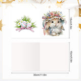 6pcs Diamond Art Painting Set Greeting Card, Basket Bunny 5D DIY Special Shape Diamond Greeting Card Creative Gifts, Christmas Thanksgiving Greeting Card Congratulation