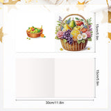 6pcs Diamond Painting Kit Greeting Card, Fruit Blue 5D DIY Diamond Handmade Holiday Greeting Card with Envelope, Christmas Gift Congratulation