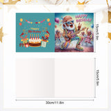 6 Pieces Diamond Art Painted Greeting Cards, Horse Puppy Balloon 5D DIY Special Shape Diamond Card Creative Gifts, Christmas Thanksgiving Greeting Card Congratulation