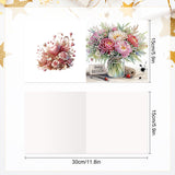6pcs Diamond Art Painting Kit Greeting Card, Flower Horse 5D DIY Special Shape Diamond Greeting Card Creative Gift, Christmas Thanksgiving Greeting Card Congratulation