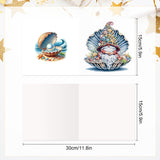 6pcs Diamond Art Painting Set Greeting Cards, Sea Life Gnomes 5D DIY Special Shape Diamond Greeting Cards Creative Gifts, Christmas Thanksgiving Greeting Cards Congratulation