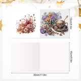 6pcs Diamond Art Painting Kit Greeting Card, Rose Sun Coffee Mug 5D DIY Special Shape Diamond Greeting Card Creative Gifts, Christmas Thanksgiving Greeting Card Congratulation
