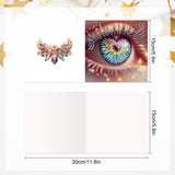6pcs Diamond Art Painting Set Greeting Card, Deep Eyes 5D DIY Special Shape Diamond Greeting Card Creative Gifts, Christmas Thanksgiving Greeting Card Congratulation