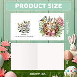 6pcs Diamond Art Painting Kit Greeting Card, Birdie Bunny 5D DIY Diamond Handmade Holiday Greeting Card with Envelope, Christmas Gift Congratulation