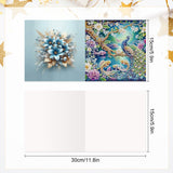 6pcs Diamond Art Painting Kit Greeting Card, Landscape Owl Peacock Butterfly 5D DIY Special Shape Diamond Greeting Card Creative Gifts, Christmas Thanksgiving Day Greeting Card Congratulation