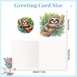 6pcs Diamond Painting Kit Greeting Card, Sloth 5D DIY Diamond Handmade Holiday Greeting Card with Envelope, Christmas Gift Congratulation