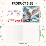 6pcs Diamond Art Painting Kit Greeting Card, Spread Wings Yang Fan Eagle 5D DIY Special Shape Diamond Greeting Card Creative Gifts, Christmas Thanksgiving Day Greeting Card Congratulation