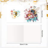 6pcs Diamond Painting Kit Greeting Card, Bee Flower 5D DIY Diamond Handmade Holiday Greeting Card with Envelope, Christmas Gift Congratulation