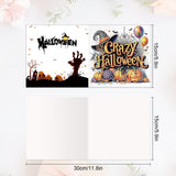 6pcs Diamond Painting Kit Greeting Card, Halloween Pumpkin 5D DIY Diamond Handmade Holiday Greeting Card with Envelope, Christmas Gift Congratulation