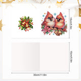 6pcs Diamond Art Painting Set Greeting Card, Joyful Birdie 5D DIY Special Shape Diamond Greeting Card Creative Gifts, Christmas Thanksgiving Day Greeting Card Congratulation