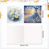 6 pcs Diamond Art Painting Greeting Card, Elegant Temperament Ladies 5D DIY Special Shape Diamond Card Creative Gift, Christmas Thanksgiving Greeting Card Congratulation