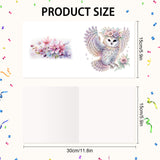 6pcs Diamond Art Painting Kit Greeting Card, Wreath Owl 5D DIY Special Shape Diamond Greeting Card Creative Gifts, Christmas Thanksgiving Greeting Card Congratulation