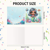 6pcs Diamond Art Painting Kit Greeting Card, Underwater Mermaid 5D DIY Special Shape Diamond Greeting Card Creative Gifts, Christmas Thanksgiving Greeting Card Congratulations