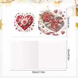 6 pcs Diamond Art Painted Greeting Card, Candle Fawn 5D DIY Special Shape Diamond Card Creative Gift, Christmas Thanksgiving Greeting Card Congratulation