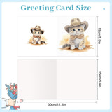 6pcs Diamond Painting Kit Greeting Card, Cat 5D DIY Diamond Handmade Holiday Greeting Card with Envelope, Christmas Gift Congratulation