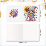 6 pcs Diamond Art Painted Greeting Card, Sunflower Rainbow Color Hat 5D DIY Special Shape Diamond Card Creative Gift, Christmas Thanksgiving Greeting Card Congratulation