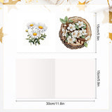 6pcs Diamond Painting Kit Greeting Card, Flower 5D DIY Diamond Handmade Holiday Greeting Card with Envelope, Christmas Gift Congratulation