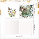 6 pcs Diamond Art Painted Greeting Card, Coffee Cup Kitten 5D DIY Special Shape Diamond Card Creative Gift, Christmas Thanksgiving Greeting Card Congratulation