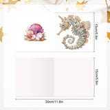 6pcs Diamond Art Painting Set Greeting Card, Hippocampus 5D DIY Special Shape Diamond Greeting Card Creative Gifts, Christmas Thanksgiving Greeting Card Congratulation