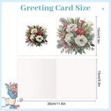 6pcs Diamond Painting Kit Greeting Card, Flower 5D DIY Diamond Handmade Holiday Greeting Card with Envelope, Christmas Gift Congratulation