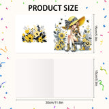 6pcs Diamond Art Painting Kit Greeting Card, Sunflower Genie 5D DIY Special Shape Diamond Greeting Card Creative Gifts, Christmas Thanksgiving Greeting Card Congratulation