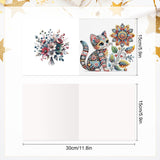 6pcs Diamond Art Painting Kit Greeting Card, Flower Butterfly Kitten 5D DIY Special Shape Diamond Greeting Card Creative Gifts, Christmas Thanksgiving Greeting Card Congratulation